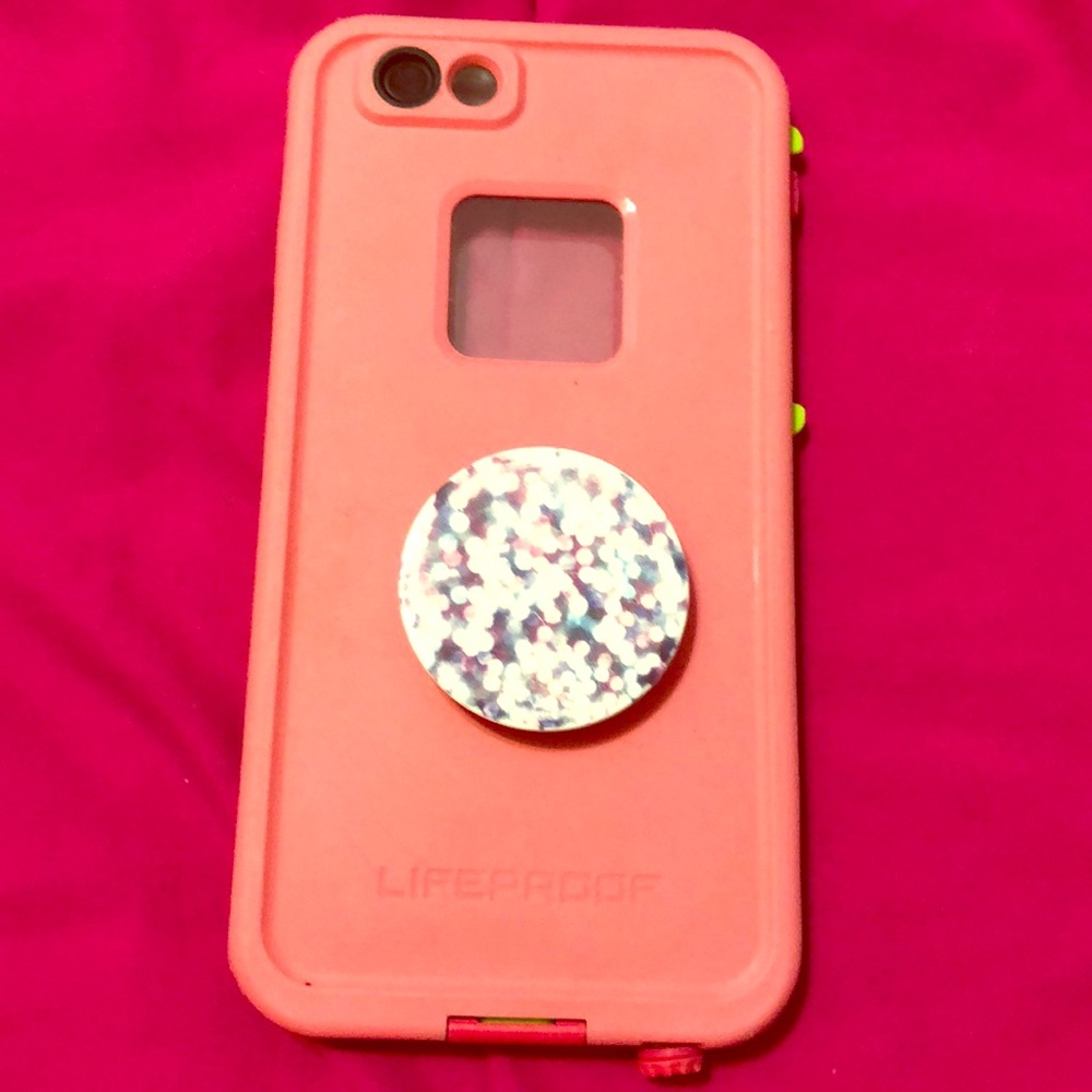 iPhone 6 life proof care w/ pop socket